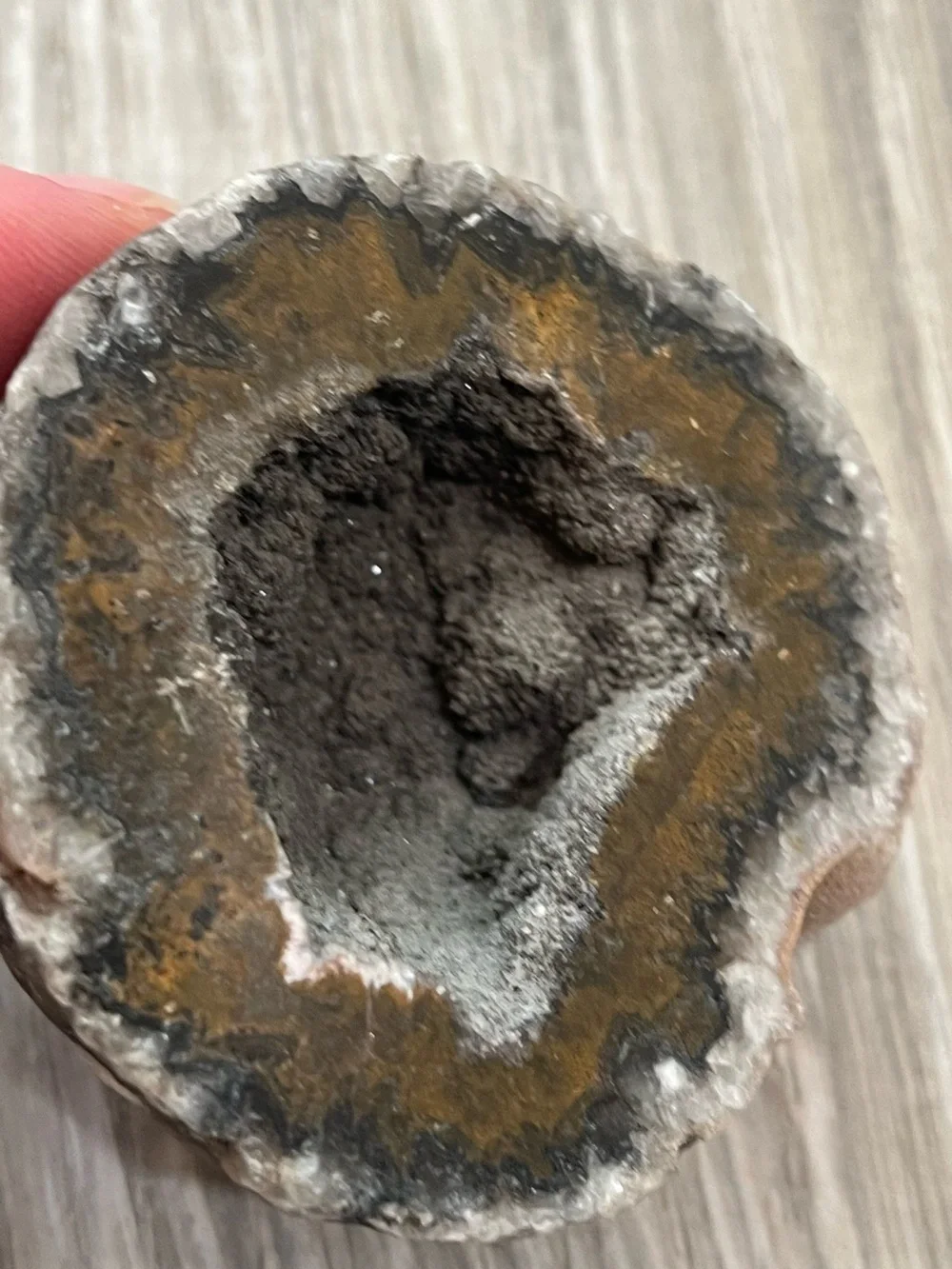 1/2 Geode Brown Crystal Rock Specimen Home Decor
